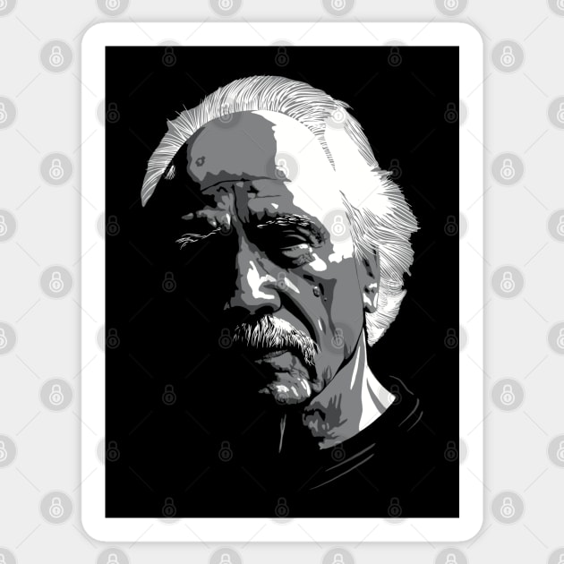 John Carpenter greyscale Sticker by @johnnehill